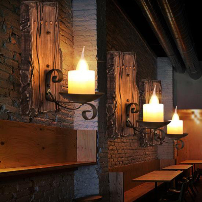 Schattenfassende Glas-Wandleuchte Küste Einzel-Glühbirne Restaurant-Wandlicht aus Holz