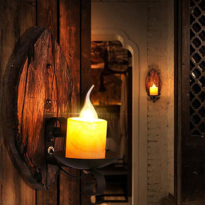 Schattenfassende Glas-Wandleuchte Küste Einzel-Glühbirne Restaurant-Wandlicht aus Holz