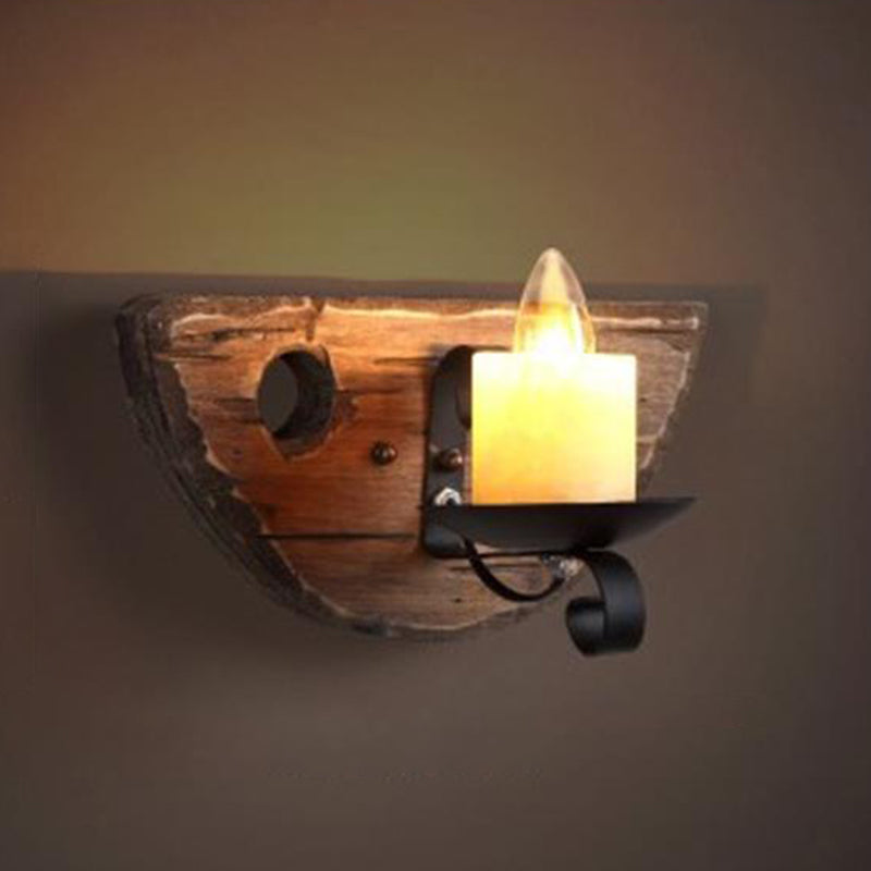 Schattenfassende Glas-Wandleuchte Küste Einzel-Glühbirne Restaurant-Wandlicht aus Holz
