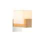 Frendorf | Cube Nachttisch Wand Sconces Lampe Weiß Glas Einfach Modern Stil Wand Beleuchtung Leuchte mit Holz Rückplatte