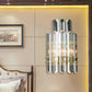 Frendorf | 1/2-Bulb Nachttisch Wandlampe zeitgenössischer Stil Chrom/Gold Wandmontierte Lampe mit klarem Kristallprisma
