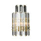 Frendorf | 1/2-Bulb Nachttisch Wandlampe zeitgenössischer Stil Chrom/Gold Wandmontierte Lampe mit klarem Kristallprisma