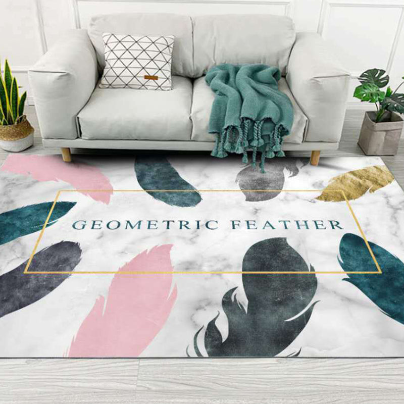 Luxus Wohnzimmer Teppich Mehrfarbiges Pflanzenmuster Teppich Polypropylen Maschinenwaschbar Rutschfester Teppich