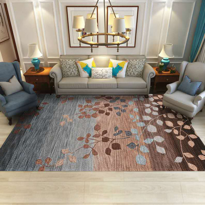 Luxus Wohnzimmer Teppich Mehrfarbiges Pflanzenmuster Teppich Polypropylen Maschinenwaschbar Rutschfester Teppich