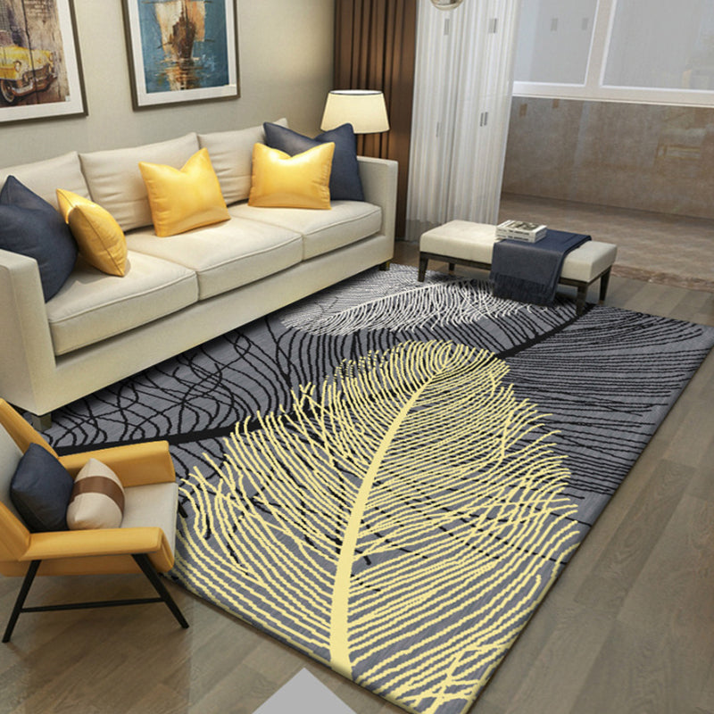 Luxus Wohnzimmer Teppich Mehrfarbiges Pflanzenmuster Teppich Polypropylen Maschinenwaschbar Rutschfester Teppich