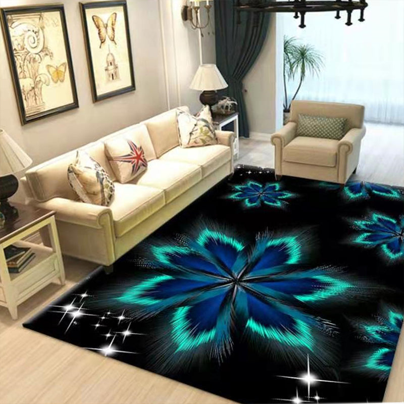 Luxus Wohnzimmer Teppich Mehrfarbiges Pflanzenmuster Teppich Polypropylen Maschinenwaschbar Rutschfester Teppich