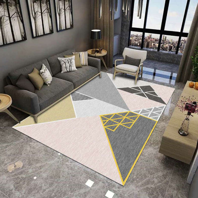 Luxus Wohnzimmer Teppich Mehrfarbiges Pflanzenmuster Teppich Polypropylen Maschinenwaschbar Rutschfester Teppich