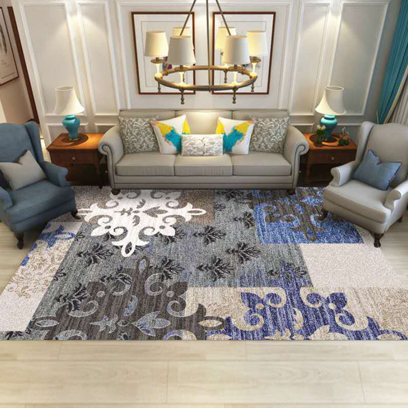 Luxus Wohnzimmer Teppich Mehrfarbiges Pflanzenmuster Teppich Polypropylen Maschinenwaschbar Rutschfester Teppich