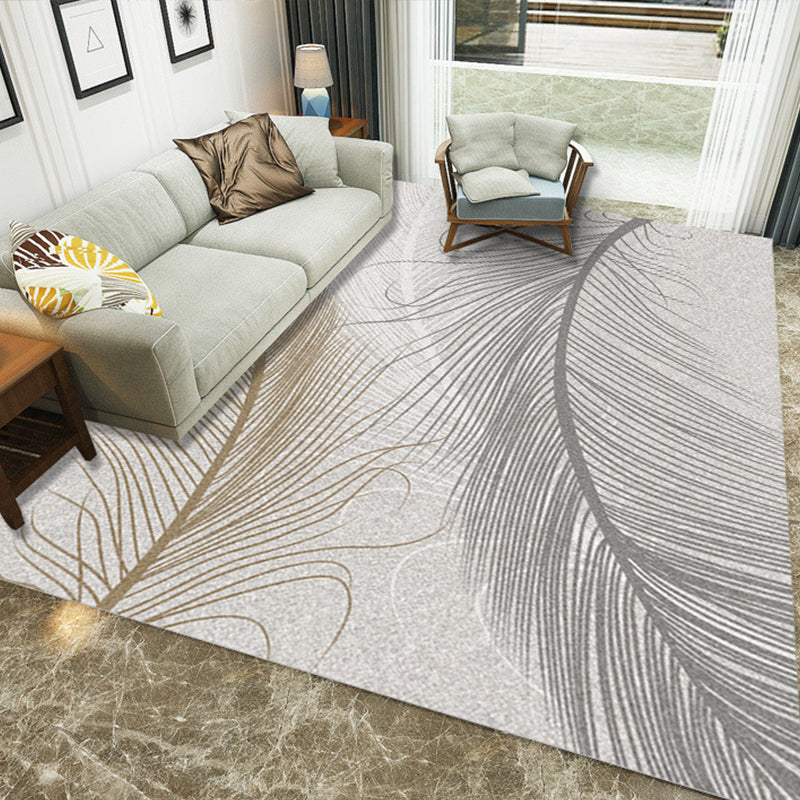 Luxe Wohnzimmerteppich Mehrfarbig Pflanzen Indoor Teppich Synthetik Pflegeleicht Maschinenwaschbar Teppich