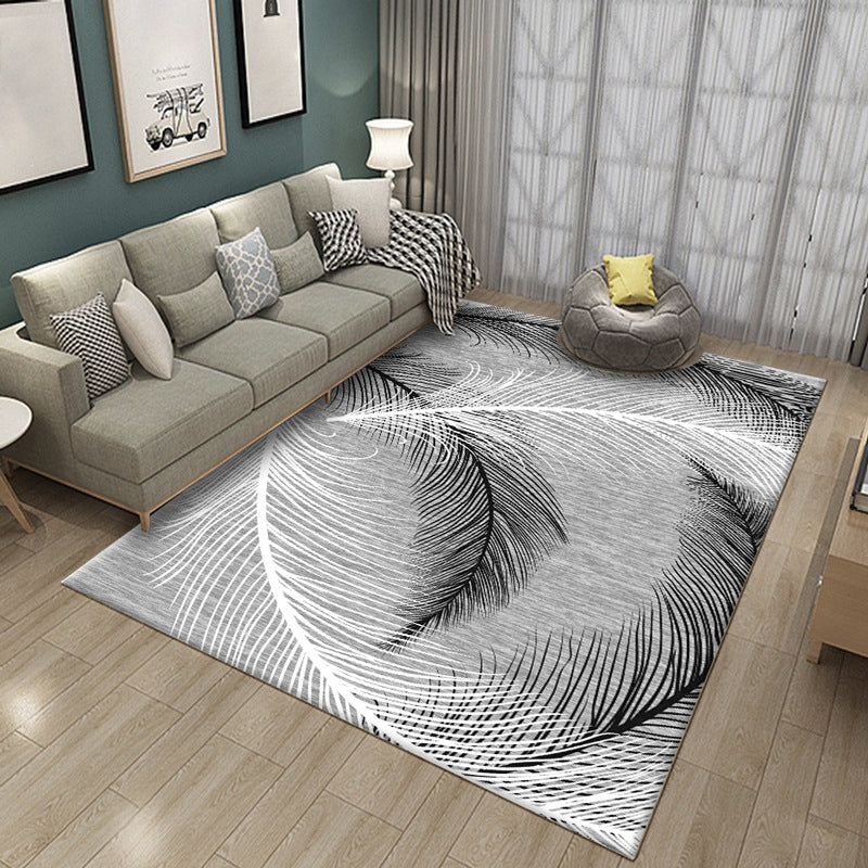 Luxe Wohnzimmerteppich Mehrfarbig Pflanzen Indoor Teppich Synthetik Pflegeleicht Maschinenwaschbar Teppich