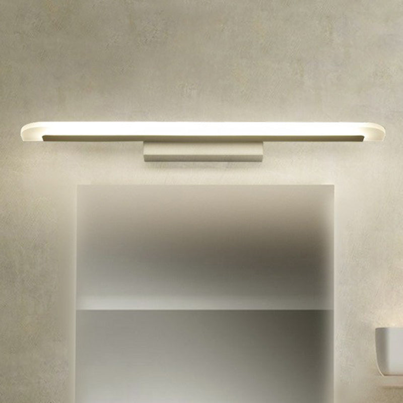 Frendorf | Linear Formige Badezimmer Wandleuchte Acryl Einfachheit LED Vanity Lichtarmatur in Weiß