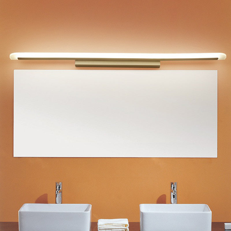 Frendorf | Linear Formige Badezimmer Wandleuchte Acryl Einfachheit LED Vanity Lichtarmatur in Weiß