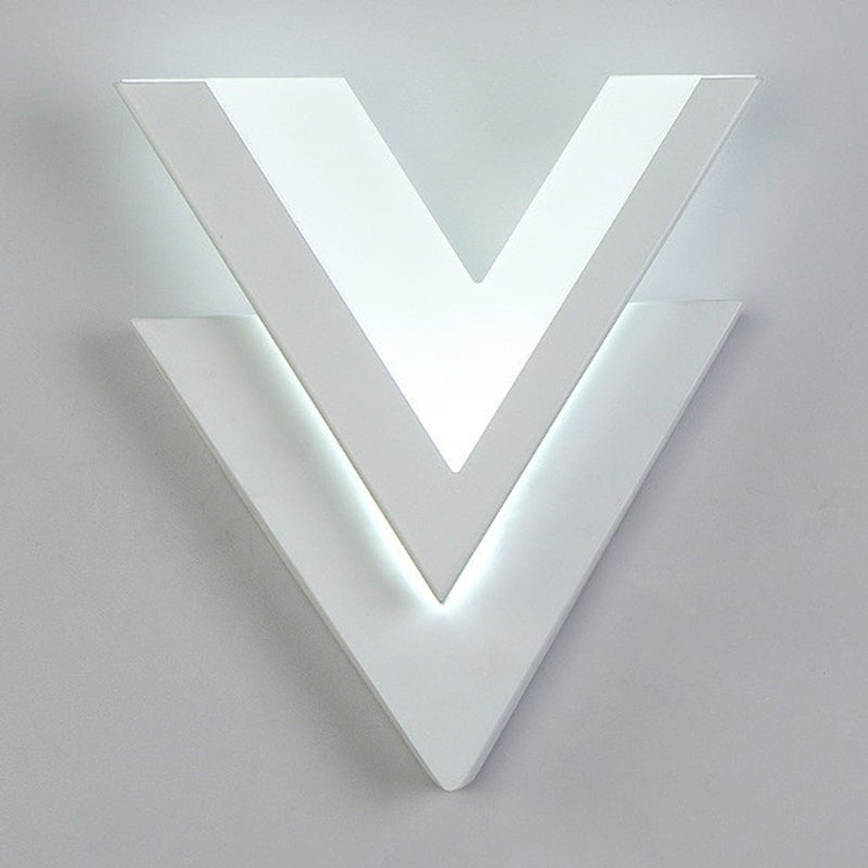 Frendorf | V-vormige LED Wandlamp Eenvoud Acrylic Woonkamer Wandlampverlichting in Wit