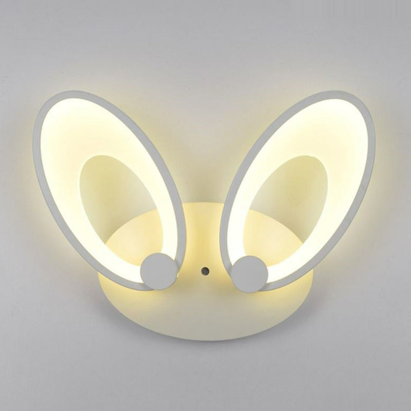 Frendorf | Hasenohren LED-Wandbeleuchtung Zeitgenössische Acryl Schlafzimmer Wandleuchte in Weiß