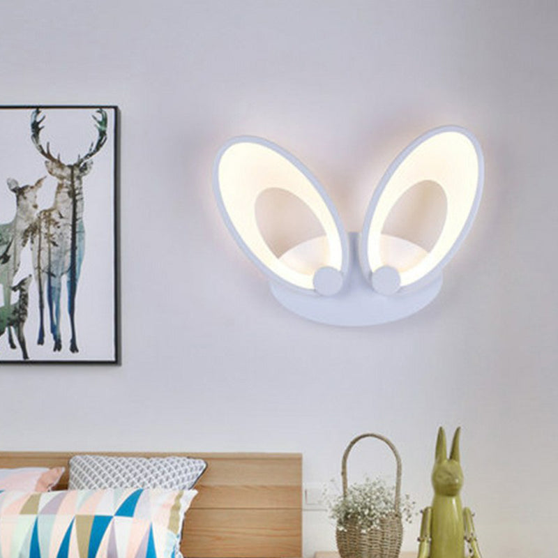Frendorf | Hasenohren LED-Wandbeleuchtung Zeitgenössische Acryl Schlafzimmer Wandleuchte in Weiß