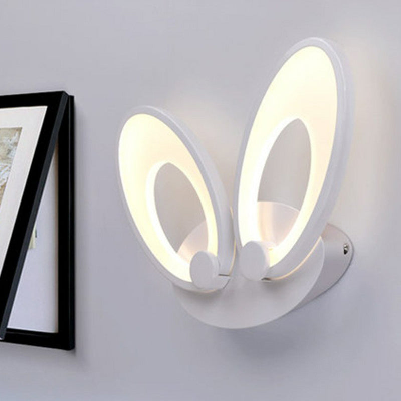 Frendorf | Hasenohren LED-Wandbeleuchtung Zeitgenössische Acryl Schlafzimmer Wandleuchte in Weiß