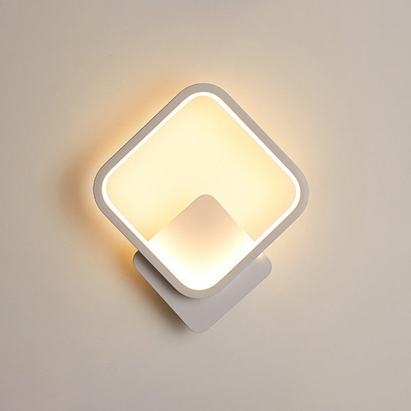 Frendorf | Schatten Wandleuchten Nordic Stil Acryl Korridor LED Wandlamp Fixture in Weiß