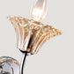 Frendorf | Bell Amber Glas Wandleuchte Vintage Stilvoll 2 Licht Chrom Wandlampe mit grüner Tropfen-Kristall-Deko
