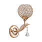 Frendorf | 1 Glühbirne Korridor Wandmontagebeleuchtung Vintage-Stil Gold Wandlampe mit globalem klarem Kristallschirm