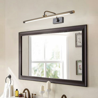 Frendorf | 14"/18"/23" W Tubular Bad Wandlamp Traditionele Metalen Antieke Messing LED Vanity Lamp in Natuurlijk Licht