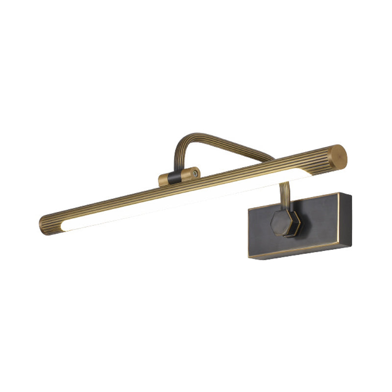 Frendorf | 14"/18"/23" W Tubular Bad Wandlamp Traditionele Metalen Antieke Messing LED Vanity Lamp in Natuurlijk Licht