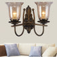 Frendorf | 1/2-Licht Klar Glas Wandlamp Antiek Brons Klokscherm Woonkamer Sconces Licht mit Boogarm