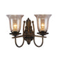 Frendorf | 1/2-Licht Klar Glas Wandlamp Antiek Brons Klokscherm Woonkamer Sconces Licht mit Boogarm