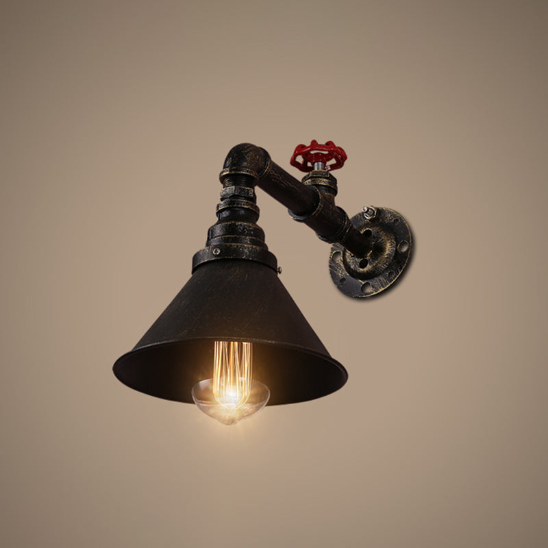Eisen Wasserrohr Wandlicht Retro Stil Restaurant Wandbeleuchtung Fixture in Bronze