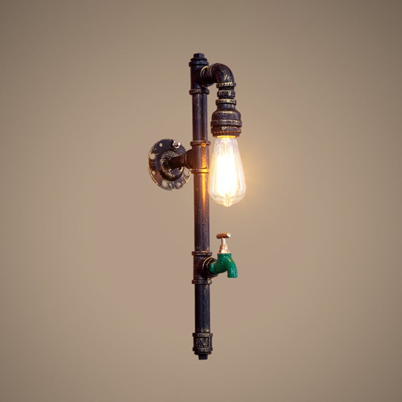 Eisen Wasserrohr Wandlicht Retro Stil Restaurant Wandbeleuchtung Fixture in Bronze
