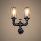 Eisen Wasserrohr Wandlicht Retro Stil Restaurant Wandbeleuchtung Fixture in Bronze