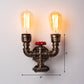 Frendorf | Eisen Wasserrohr Wandlampe Rustikaler Stil Restaurant Wandbeleuchtung Fixture in Bronze