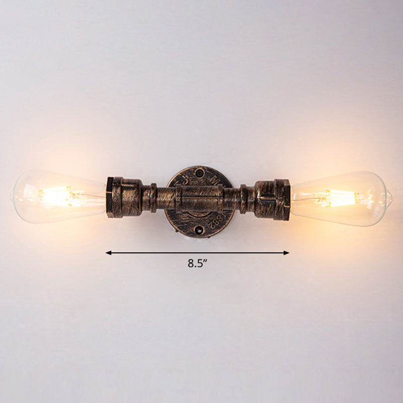 Frendorf | Eisen Wasserrohr Wandlampe Rustikaler Stil Restaurant Wandbeleuchtung Fixture in Bronze