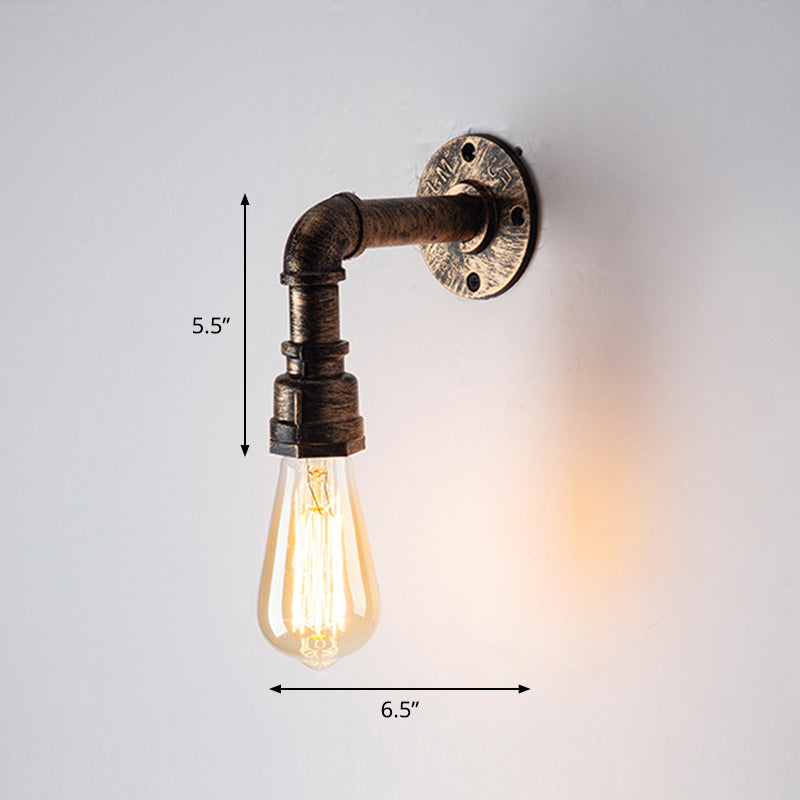 Frendorf | Eisen Wasserrohr Wandlampe Rustikaler Stil Restaurant Wandbeleuchtung Fixture in Bronze