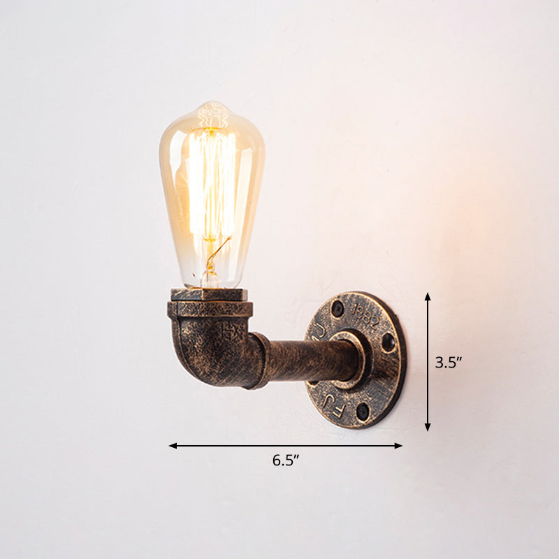 Frendorf | Eisen Wasserrohr Wandlampe Rustikaler Stil Restaurant Wandbeleuchtung Fixture in Bronze