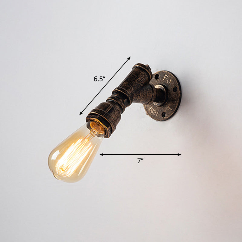 Frendorf | Eisen Wasserrohr Wandlampe Rustikaler Stil Restaurant Wandbeleuchtung Fixture in Bronze