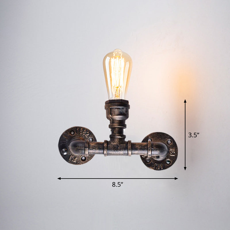 Frendorf | Eisen Wasserrohr Wandlampe Rustikaler Stil Restaurant Wandbeleuchtung Fixture in Bronze