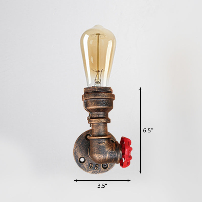 Frendorf | Eisen Wasserrohr Wandlampe Rustikaler Stil Restaurant Wandbeleuchtung Fixture in Bronze