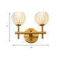 Frendorf | 1/2-Licht Wandleuchte Moderne Orb Klarglas Gitter Wandleuchte mit geradlinigem Arm in Gold für Flur