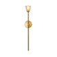 Frendorf | 1-Licht Wandlamp Simpel Globe/Kegel Duidelijk Raster Glas Wandlamp met Schone Lijn Arm in Goud voor Gang