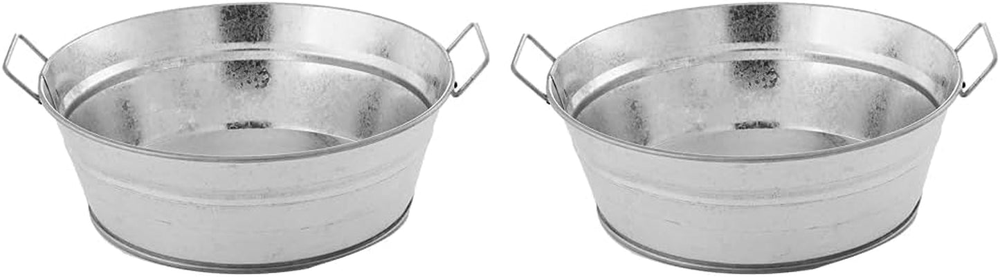 Frendorf | American Metalcraft MTUB69 Natur galvanisierter Stahl ovales Bad mit seitlichem Griff 8-5/8" L X 5-1/2" B X 2-1/2" H 32-Unzen, Silber