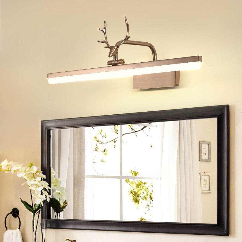 Frendorf | 16"/22"/28" W Rechthoekige Vanity Spiegel Licht met Dierentanden Rotatable Moderne Acryl Wandverlichting in Zwart/Goud/Wit