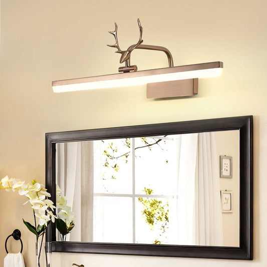 Frendorf | 16"/22"/28" W Rechthoekige Vanity Spiegel Licht met Dierentanden Rotatable Moderne Acryl Wandverlichting in Zwart/Goud/Wit
