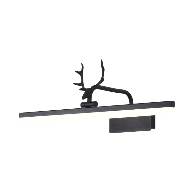 Frendorf | 16"/22"/28" W Rechthoekige Vanity Spiegel Licht met Dierentanden Rotatable Moderne Acryl Wandverlichting in Zwart/Goud/Wit