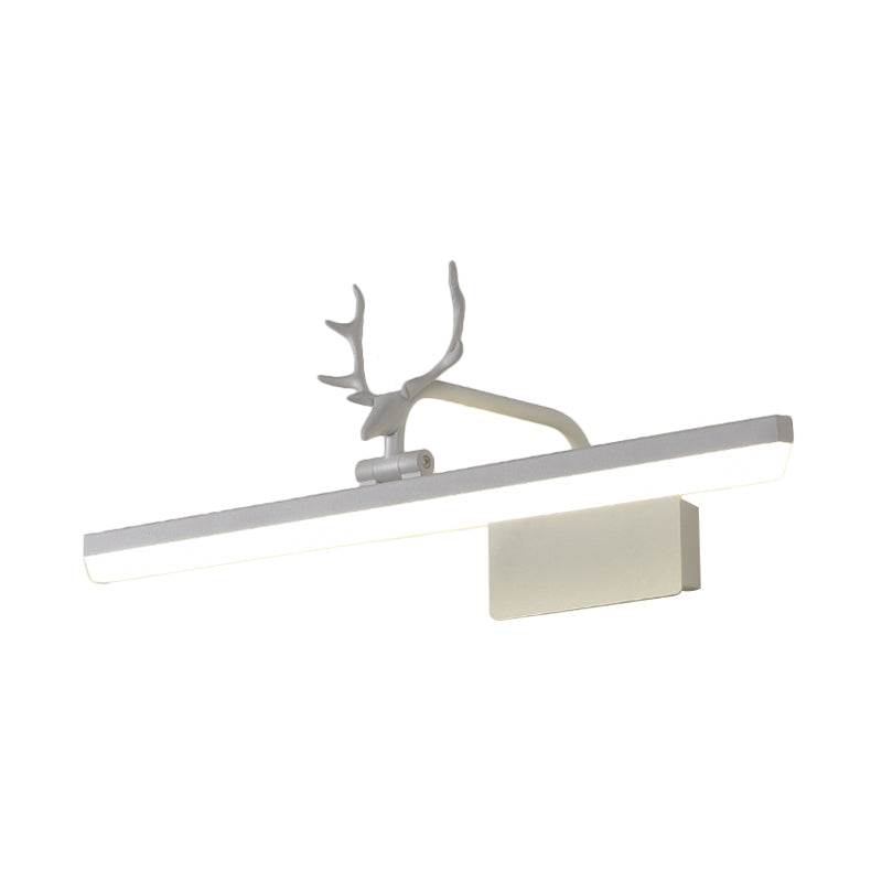 Frendorf | 16"/22"/28" W Rechthoekige Vanity Spiegel Licht met Dierentanden Rotatable Moderne Acryl Wandverlichting in Zwart/Goud/Wit
