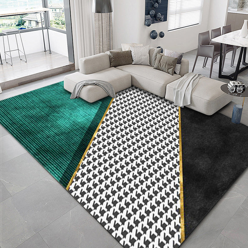 Luxus geometrischer Druck Teppich Mehrfarbig Synthetik Teppich Rutschfeste Unterlage Tierfreundlicher Teppich für Das Wohnzimmer