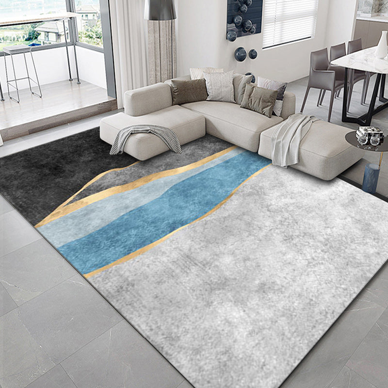 Luxus geometrischer Druck Teppich Mehrfarbig Synthetik Teppich Rutschfeste Unterlage Tierfreundlicher Teppich für Das Wohnzimmer