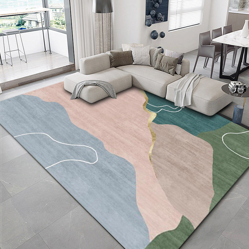 Luxus geometrischer Druck Teppich Mehrfarbig Synthetik Teppich Rutschfeste Unterlage Tierfreundlicher Teppich für Das Wohnzimmer