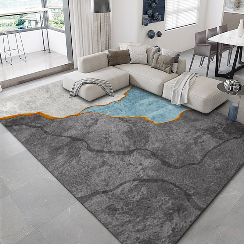 Luxus geometrischer Druck Teppich Mehrfarbig Synthetik Teppich Rutschfeste Unterlage Tierfreundlicher Teppich für Das Wohnzimmer