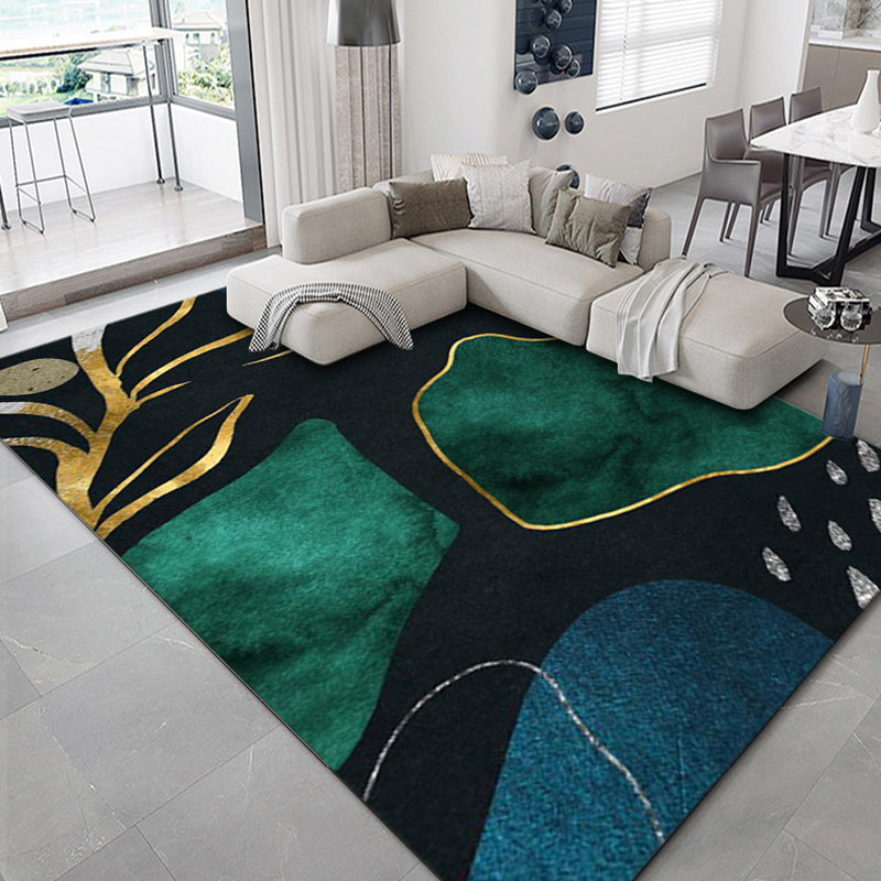 Luxus geometrischer Druck Teppich Mehrfarbig Synthetik Teppich Rutschfeste Unterlage Tierfreundlicher Teppich für Das Wohnzimmer