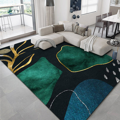 Luxus geometrischer Druck Teppich Mehrfarbig Synthetik Teppich Rutschfeste Unterlage Tierfreundlicher Teppich für Das Wohnzimmer